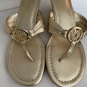 Gold Lilly Pulitzer Wedge Sandal **brand new**